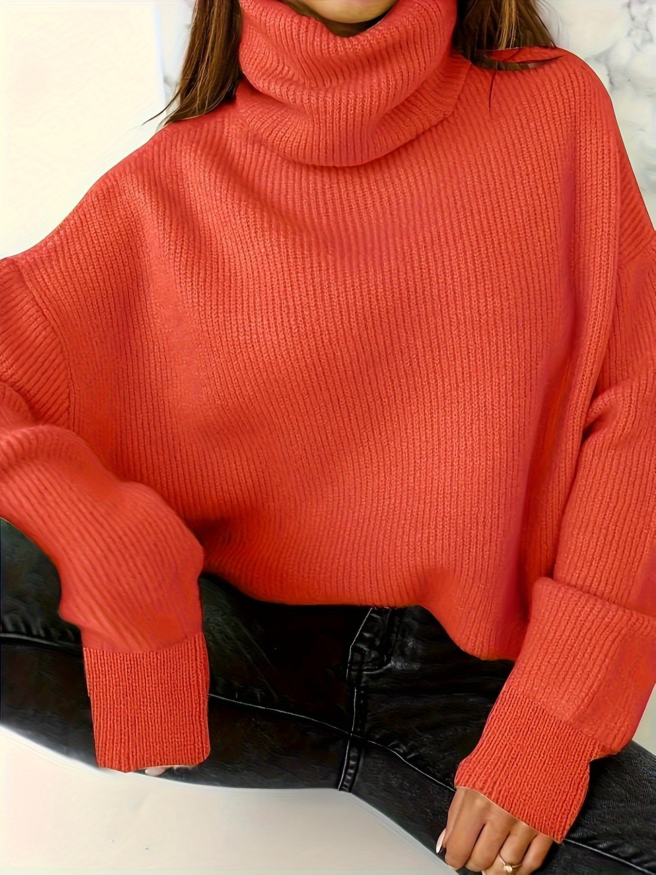 Women's Knit High Neck Sweater Thickening Slim Fit Pullover