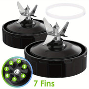 Nutri Ninja Blender Auto IQ BL480 BL482 BL642 BL682 NN102 uchun rezina qozon bilan yetti finli tortish pichoqi to'plami, barcha blender almashtirish qismlari bilan mos keladi.