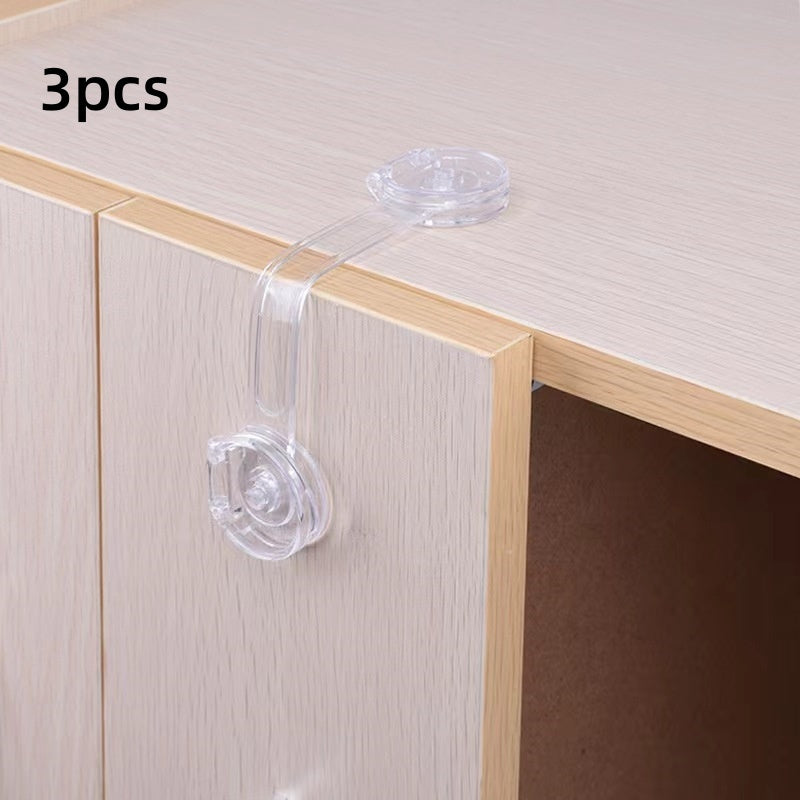 Set of 6 Transparent Child Safety Cabinet Locks for Refrigerators Drawers and Toilets