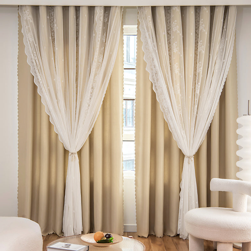 Blackout Curtains with Hooks for Bedroom Insulated Window Panels Sheer Embroidery Black