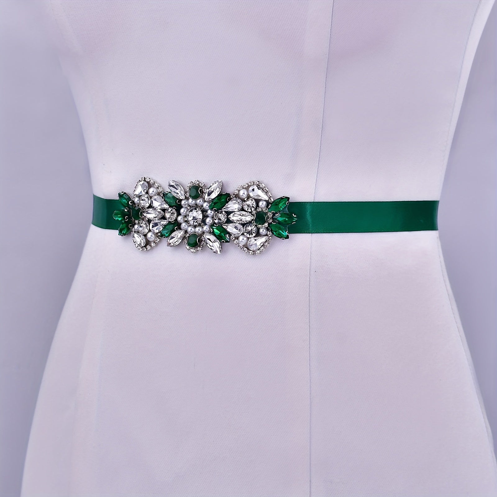 Cinturón de cadena de cintura con pedrería brillante para accesorio de vestido de novia