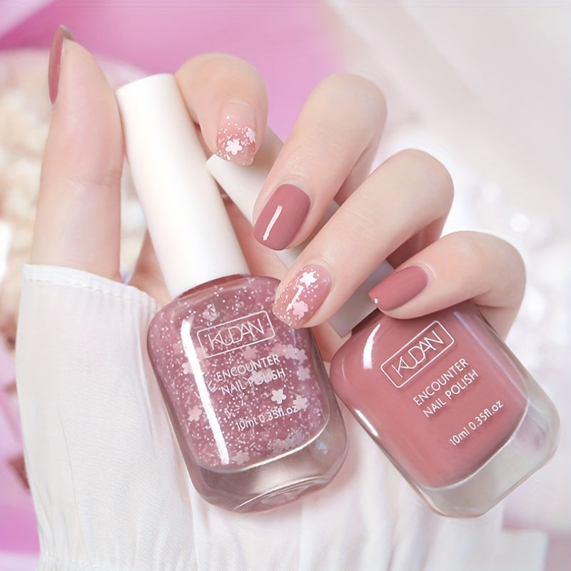 Pink Water-Based Quick-Dry Nail Polish Set 0.34oz Odorless Alcohol-Free