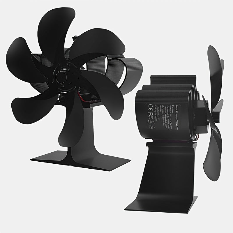 Silent 6-Blade Heat-Powered Fireplace Fan for Wood Stove and Fireplace Air Flow