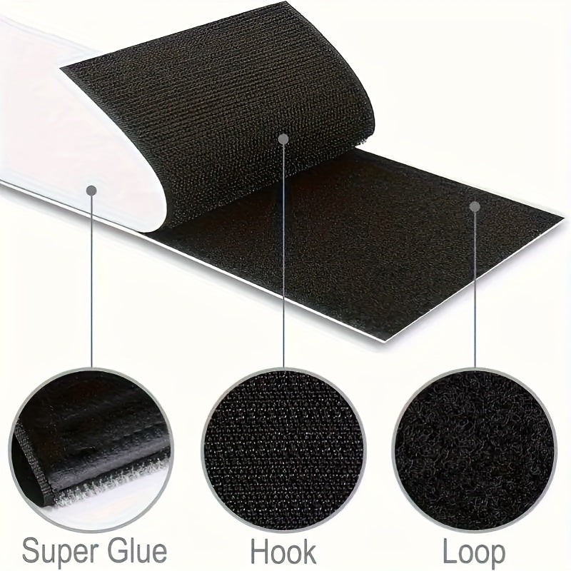 Black Polyester Anti-Slip Grip Tape 4x39.4 Inches for Furniture and Outdoor Use