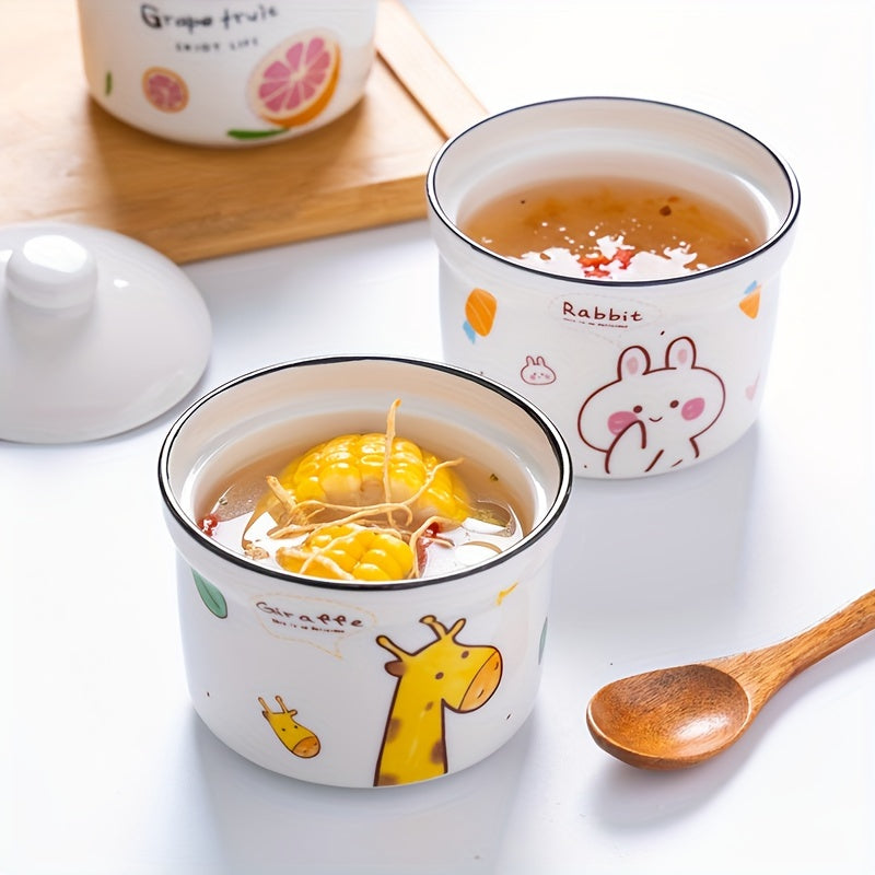 Steamed Egg Bowl with Lid Small Stew Pot for Household Stews and Desserts