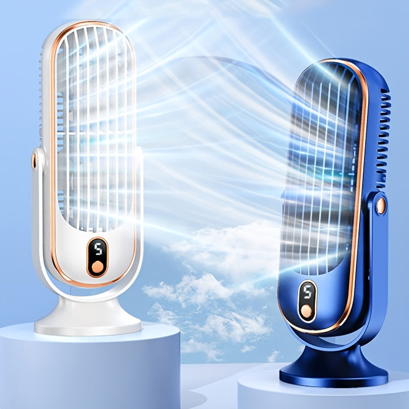 Wireless USB Desktop Fan with 5 Speeds, 360° Oscillation, Battery Powered
