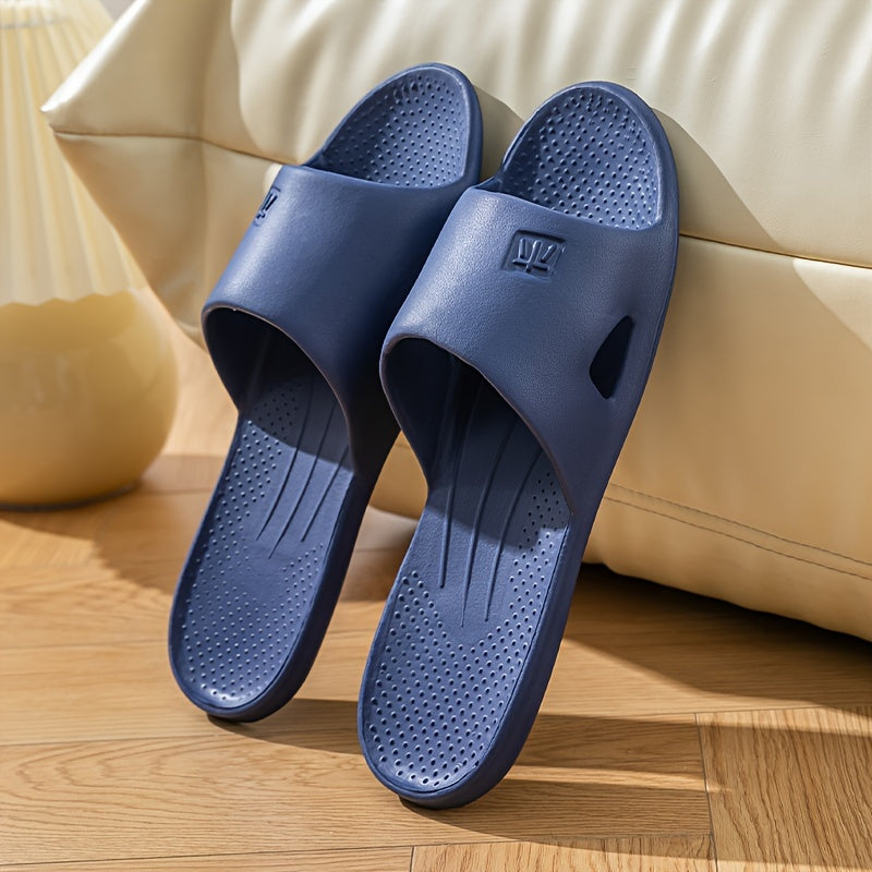 Unisex Solid Color Slip-On Slides Lightweight Bathroom Home Slides