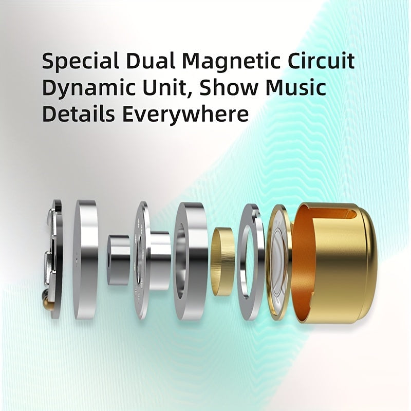 Auriculares monitor de oído con doble driver dinámico, cancelación de ruido, con cable, para juegos y deportes