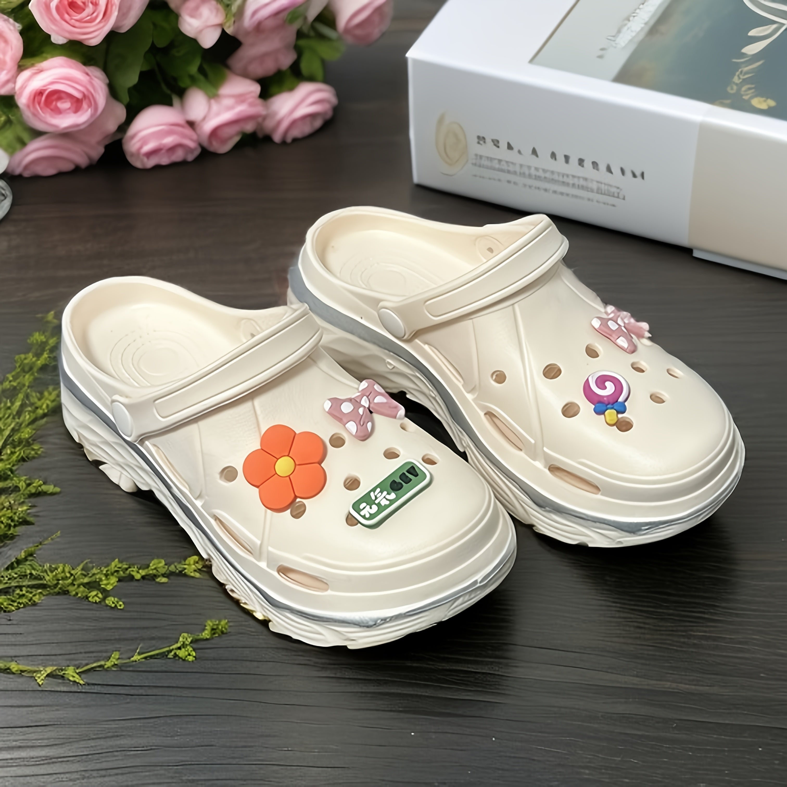 Women Breathable EVA Platform Shoes with Bow and Butterfly Accents