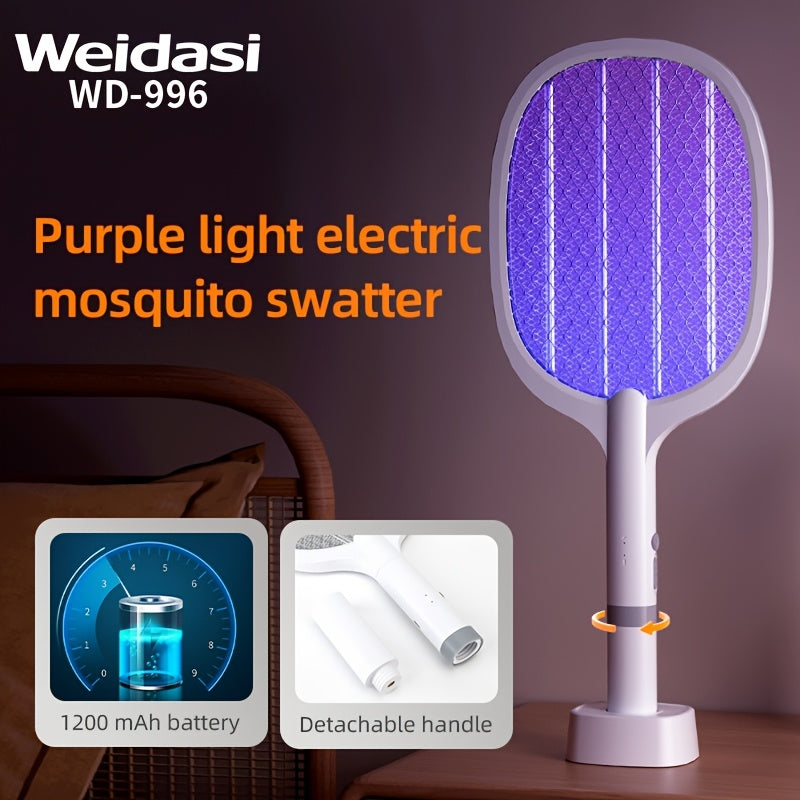 Electric Mosquito Swatter and Light Trap for Home Use, Portable USB Battery Powered