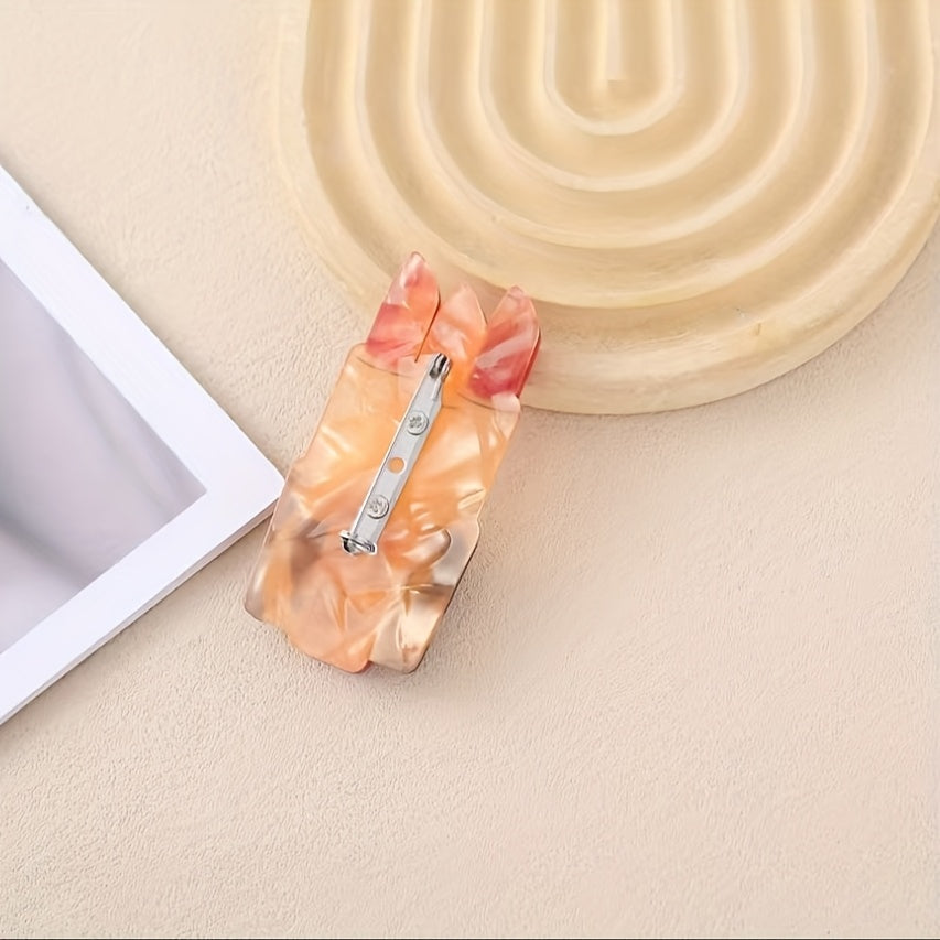 Elegant Acrylic Lipstick Brooch Pin Vintage Style Corsage Accessory for Women