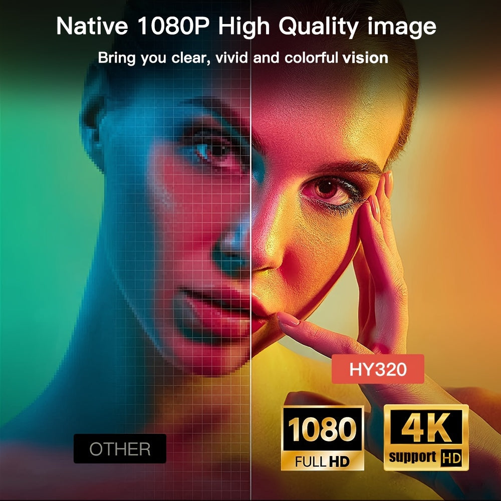 Портативный мини-проектор 4K Full HD WiFi 6 Android 11 180° подставка