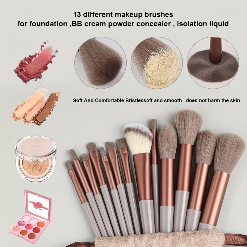 Conjunto de brochas cosméticas para aplicación de maquillaje, brochas de nylon hipoalergénico con mangos de plástico ABS