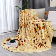 Flannel Food Print Blanket Soft Warm Multi-Functional for Couch Bed Camping Travel