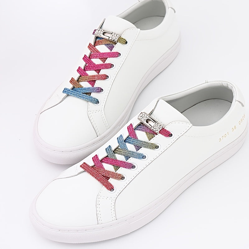 Unisex Elastic No-Tie Shoe Laces Solid Color Waterproof Rope