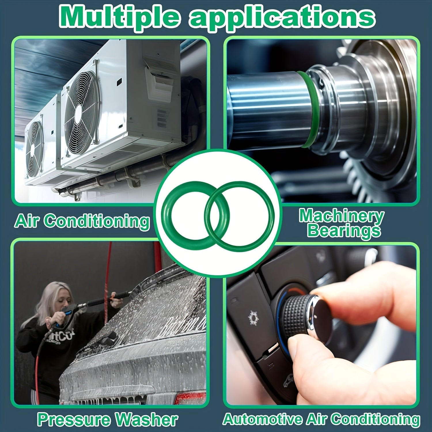 595-Piece Car Air Conditioning O-Ring Kit for Compressors and Seals