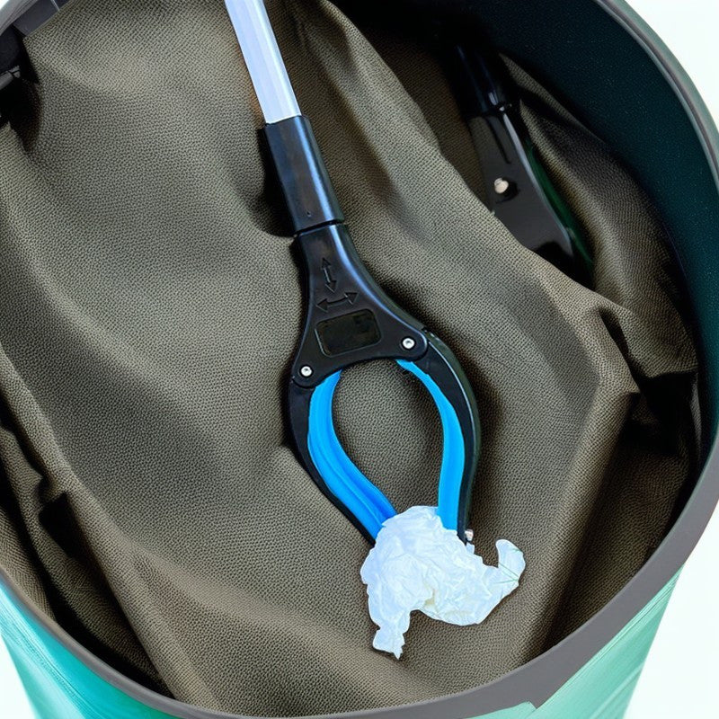 Decorative Aluminum Garbage Clamp with Patterned Design and Extended Handle