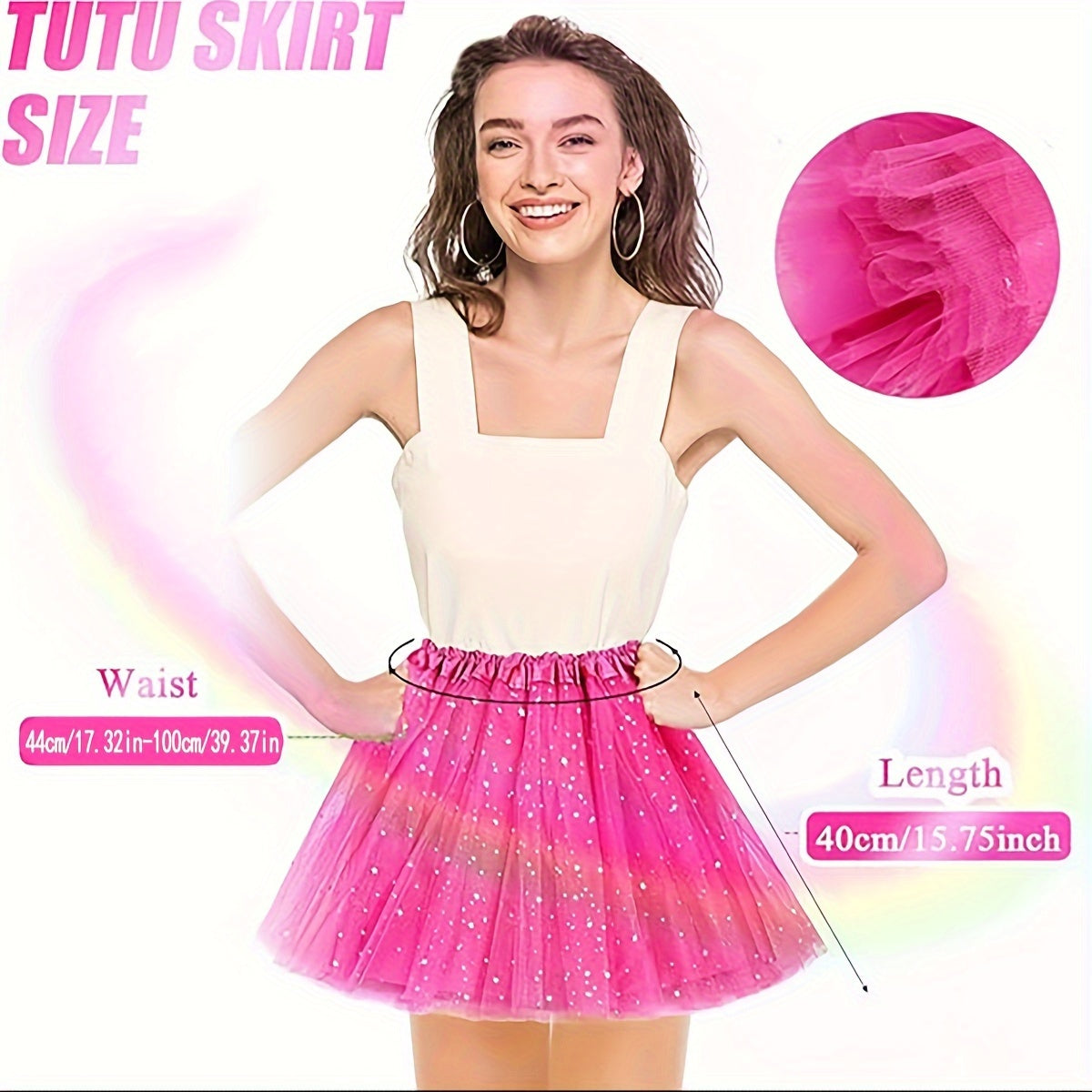 Women’s Neon Running Tutu Skirt with 3 Layers for Parties Halloween Polyester