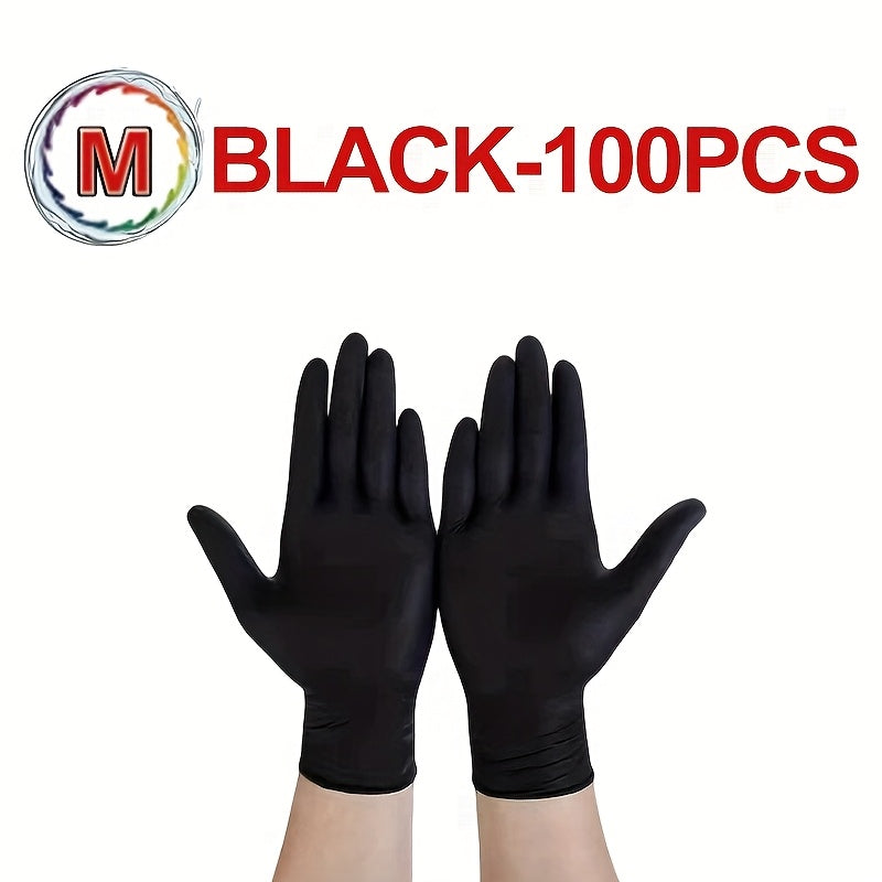 Black Disposable Nitrile Gloves Pack of 100, 50, or 20 for Cleaning, Tattooing, Hair, Pet Care