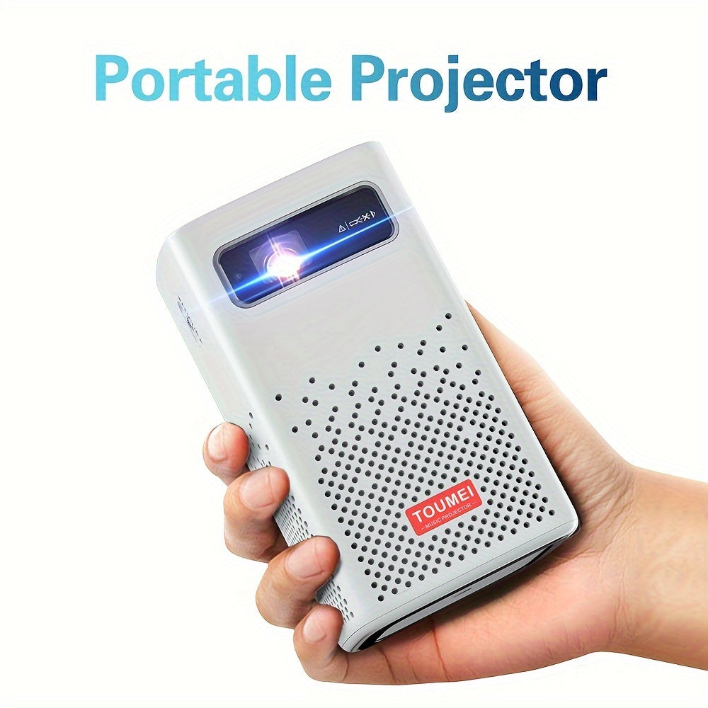 Mini Portable Projector with Built-in Battery Wireless HD 1024x576 Black