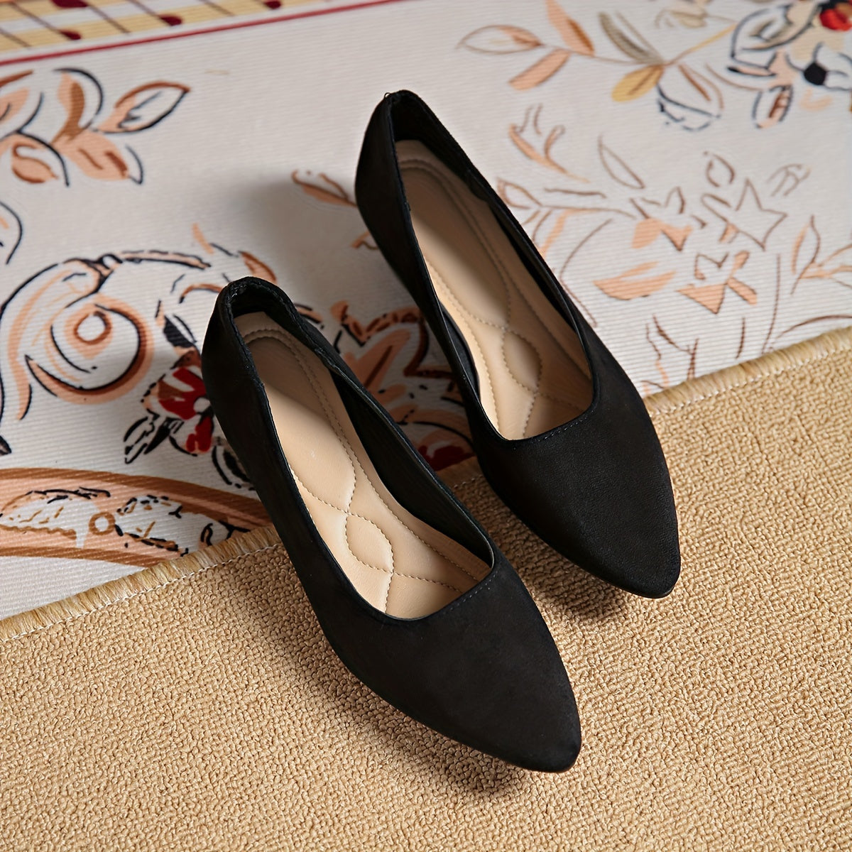 Women's Pointed Toe Mary Jane Flats Black All-Season Comfort