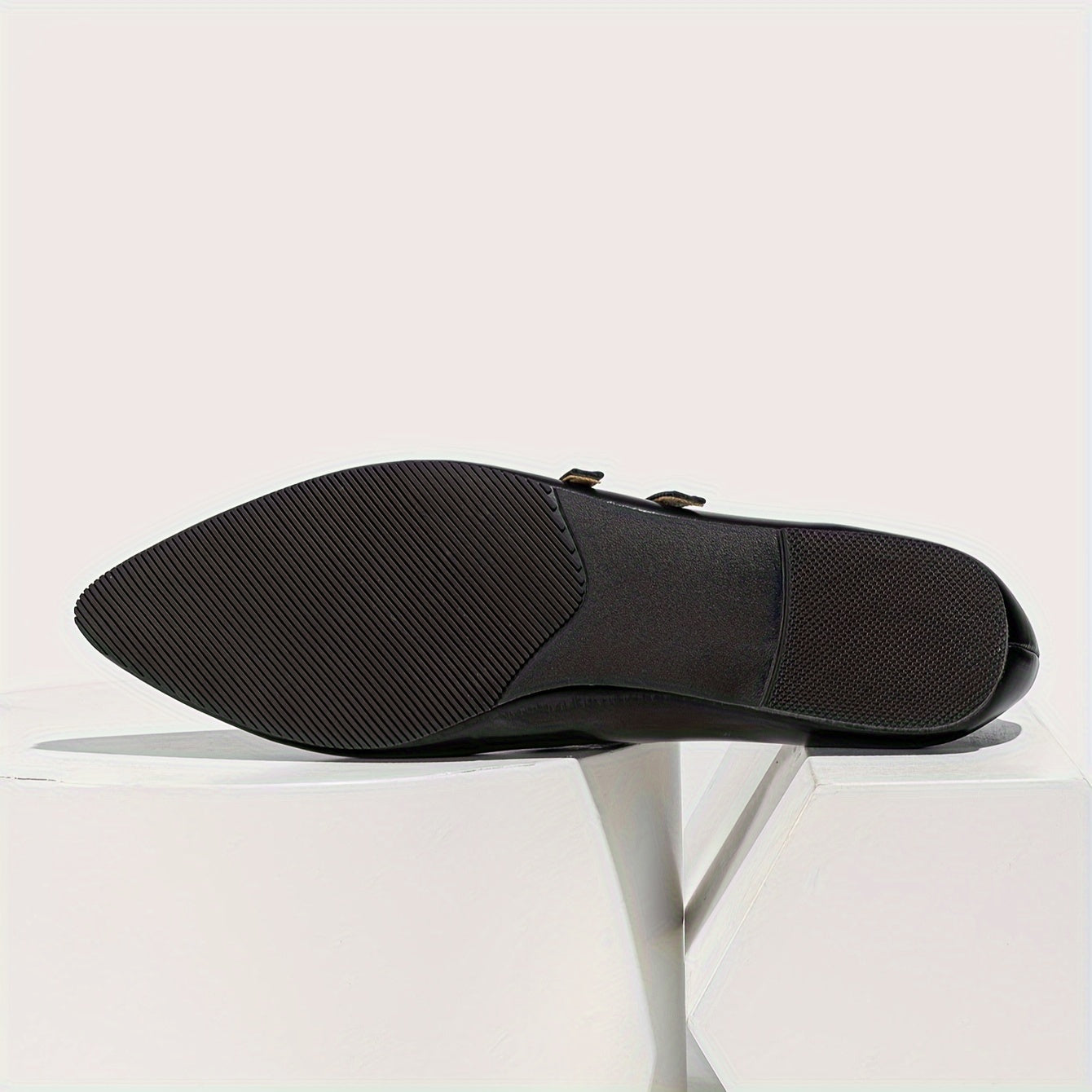 Zapatos planos negros estilo francés Mary Jane para mujer con punta puntiaguda y diseño slip-on