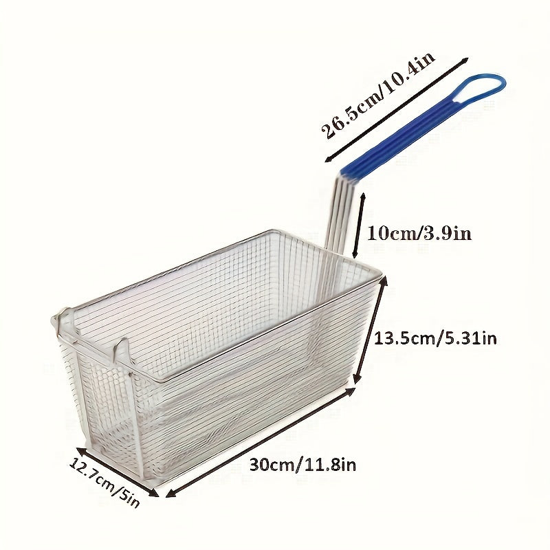 Cast Iron Deep Fryer Baskets Set with Dip Handles, Dishwasher Safe, Clear Finish
