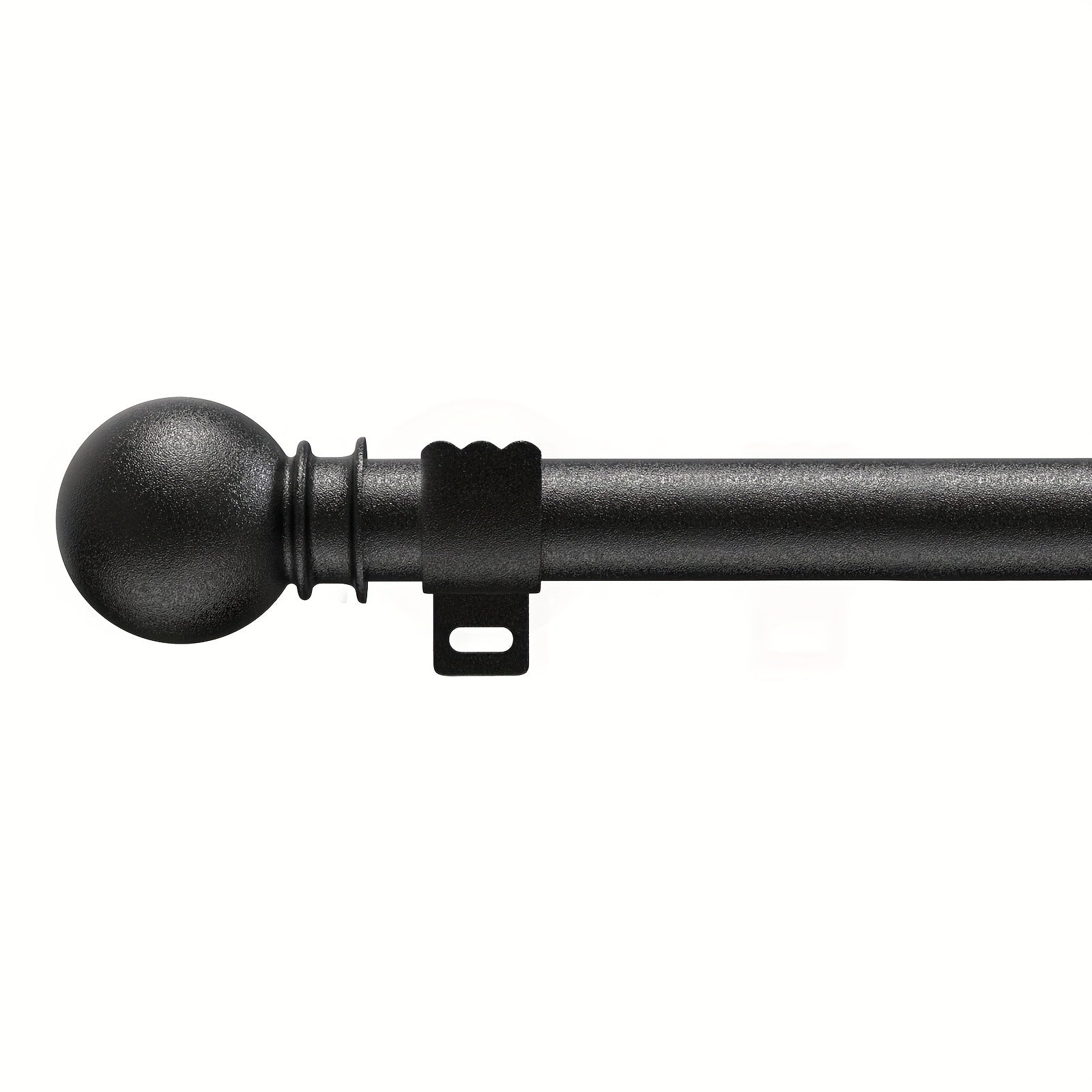 Adjustable Steel Curtain Rod Set 5/8 Inch Diameter Matte Black Modern Window Decor