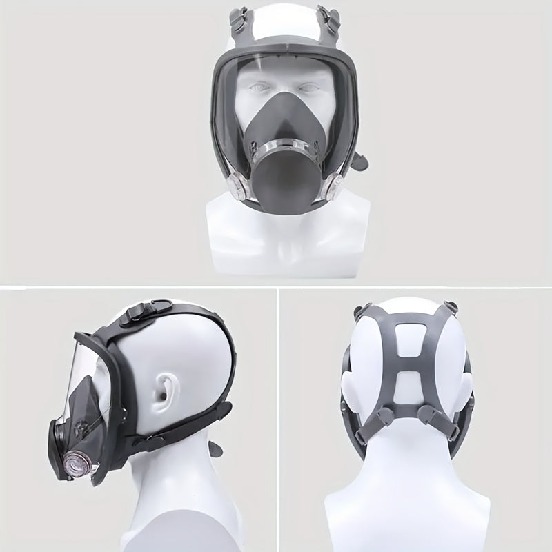 27-in-1 Full Face Respirator Mask Reusable Silicone Plastic Chemical Safety