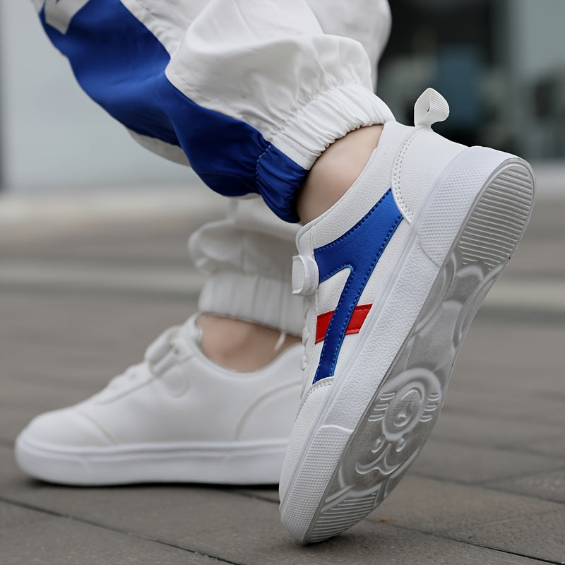 Kids Spring Autumn Sports Sneakers for Boys and Girls Non-Slip Sole Microfiber Leather Casual Running Shoes