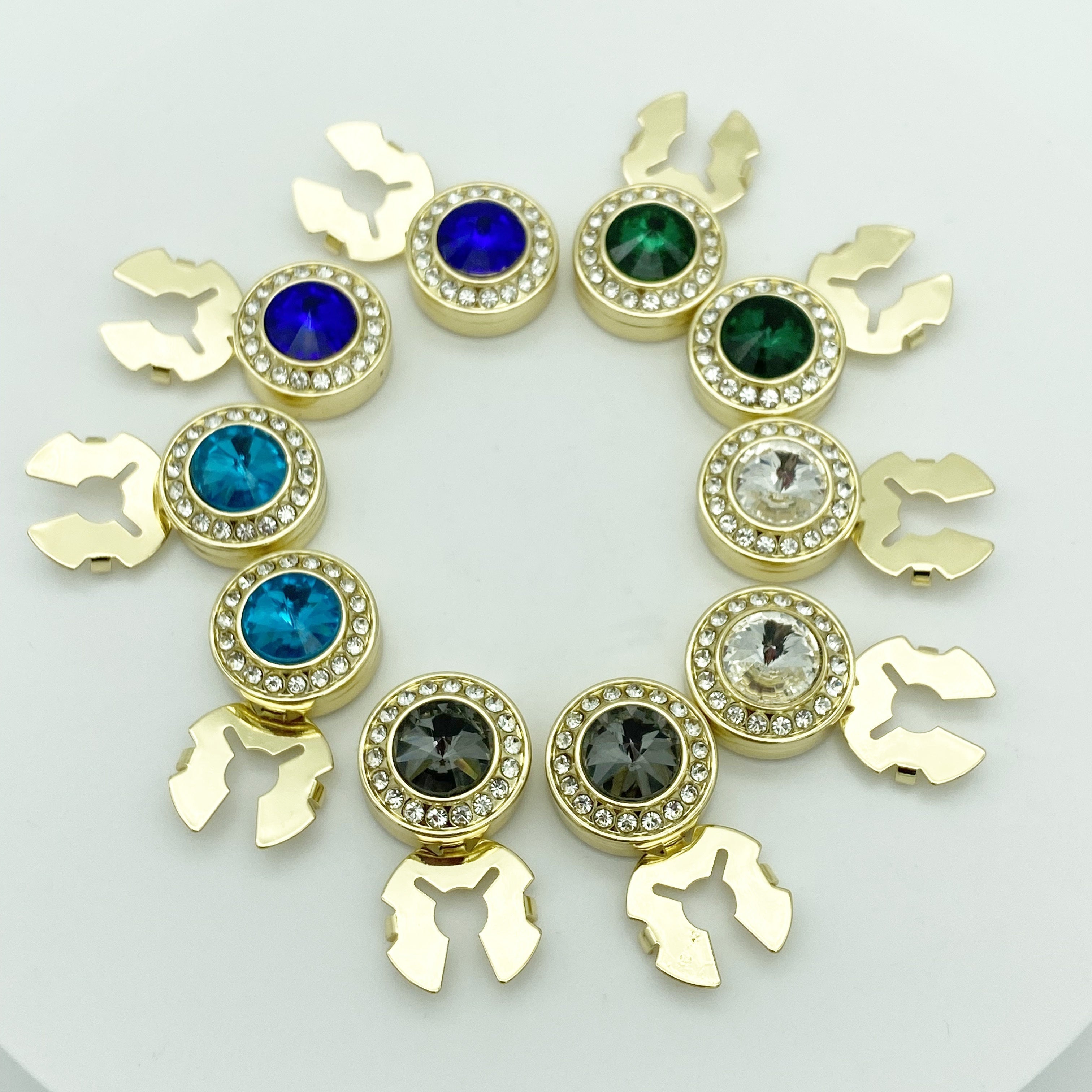 Ikkita tugma qopqog'i - Erkaklar va ayollar uchun porloq rhinestone mansheti, rasmiy va norasmiy kiyimlar uchun mos, maxsus tadbirlarda sovg'a berish uchun ajoyib