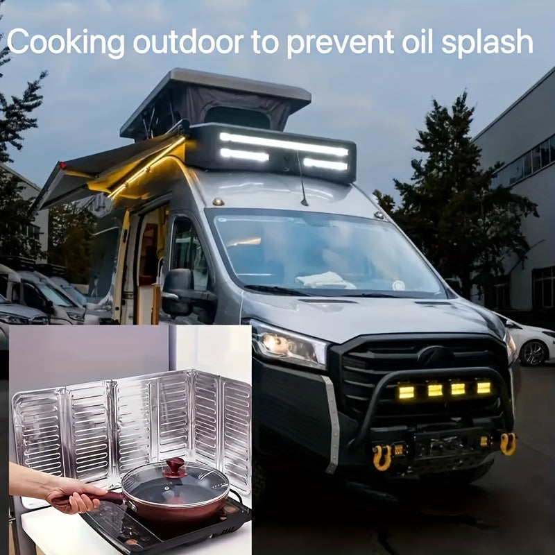 Set of 2 Aluminum Kitchen Splash Guards Heat Insulation and Anti-Splatter Protectors