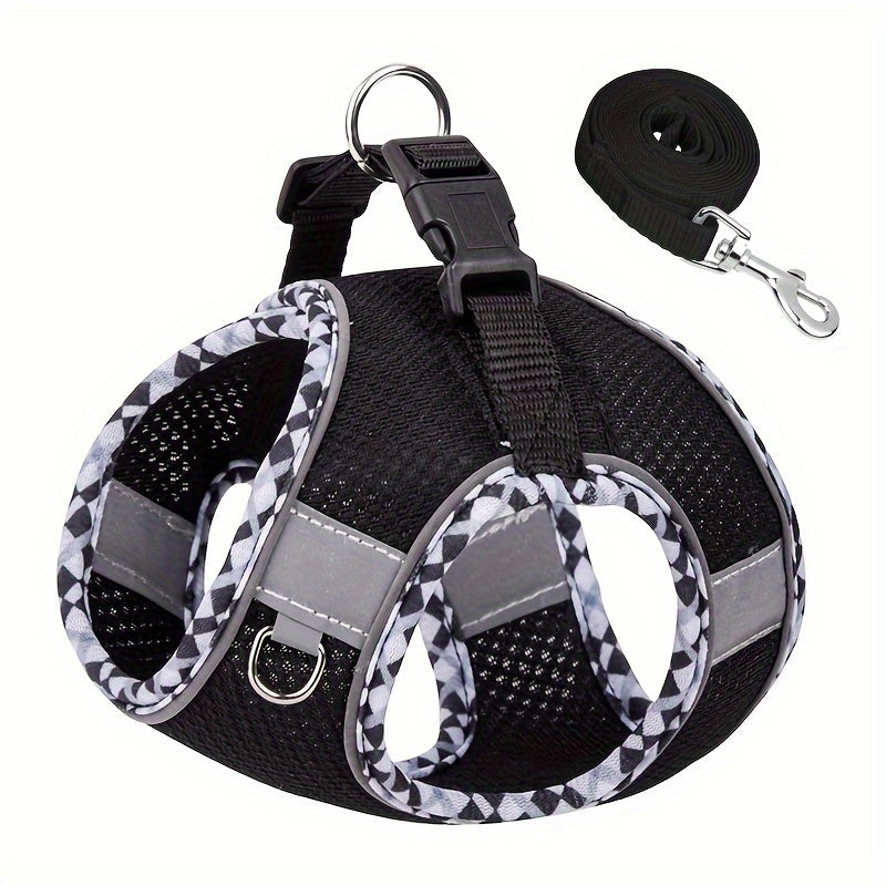 Breathable Pet Harness with Leash No Pull Puppy Walking Set Polyester Adjustable