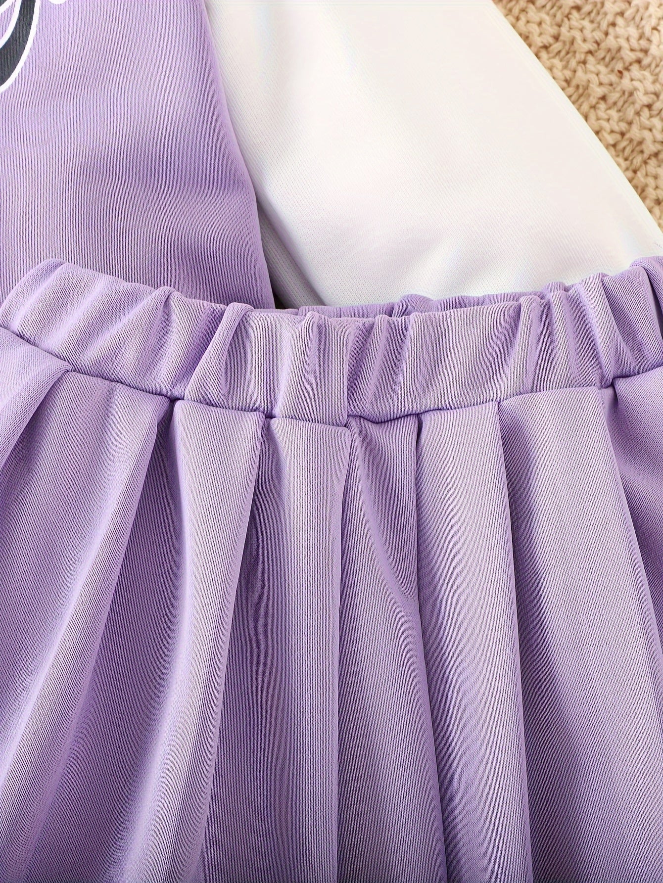 Girls Baby Girl 2-Piece Baseball Jacket and Pleated Skirt Set Fall Winter Cotton Blend