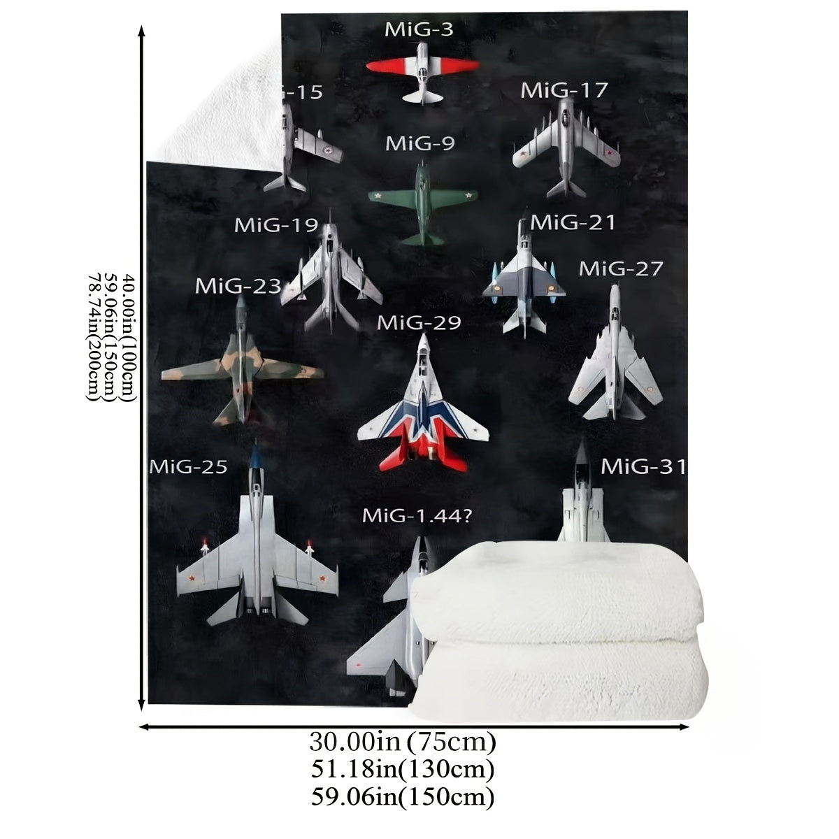 Military Jet Aircraft Print Flannel Fleece Throw Blanket All-Season Hypoallergenic Stain-Resistant Bedding