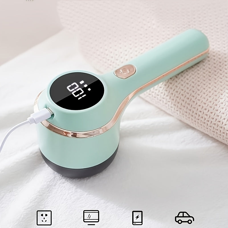 Portativ mato qirqish mashinasi raqamli displey bilan, USB orqali zaryadlanadigan va 3 tezlikda sozlanadigan, kiyimlar va mebellar uchun.