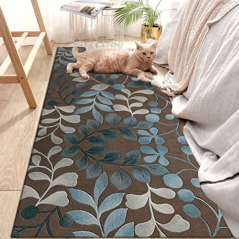 Alfombra de área botánica para sala de estar, dormitorio, pasillo. Múltiples tamaños