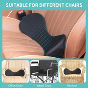 Cojín de asiento de coche de espuma viscoelástica negro, almohada lumbar para oficina, silla de ruedas