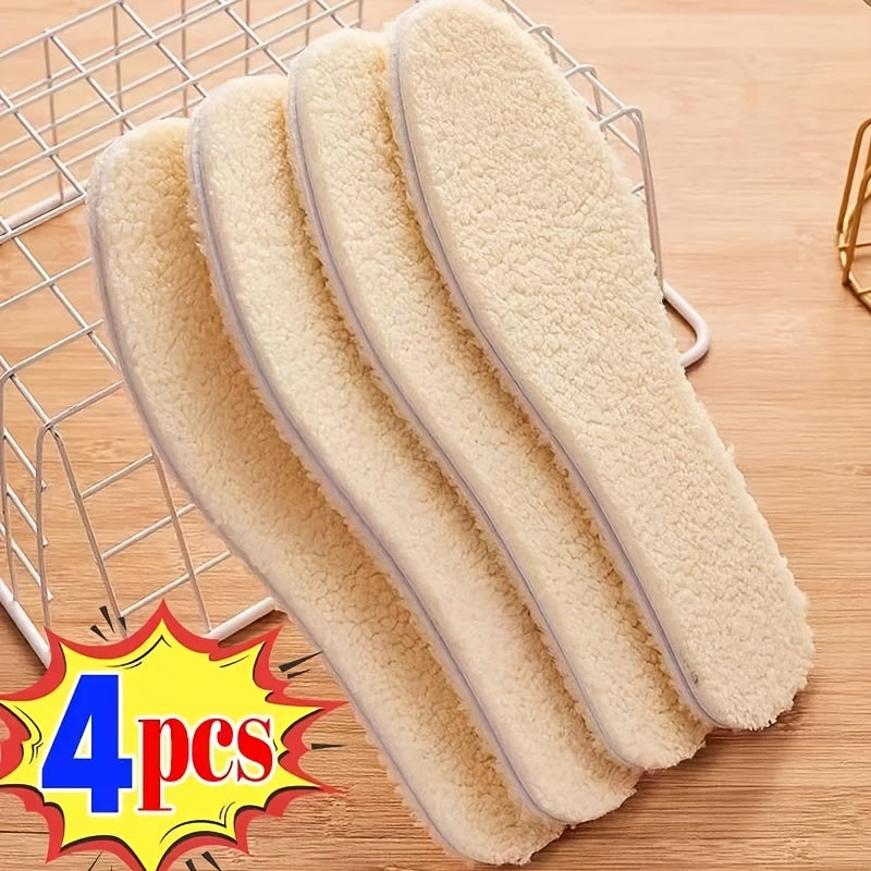 Women Men Winter Insulation Alpaca Shoe Insoles Thick Plush Warm Padding