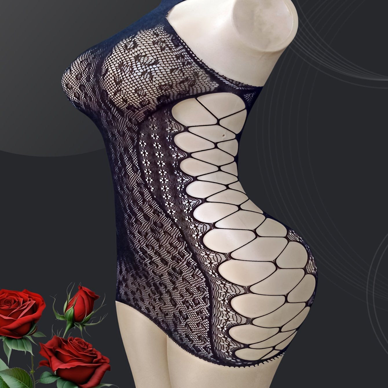 Women's Fishnet Mesh Bodycon Dress Plus Size Hollow Out Leopard Print