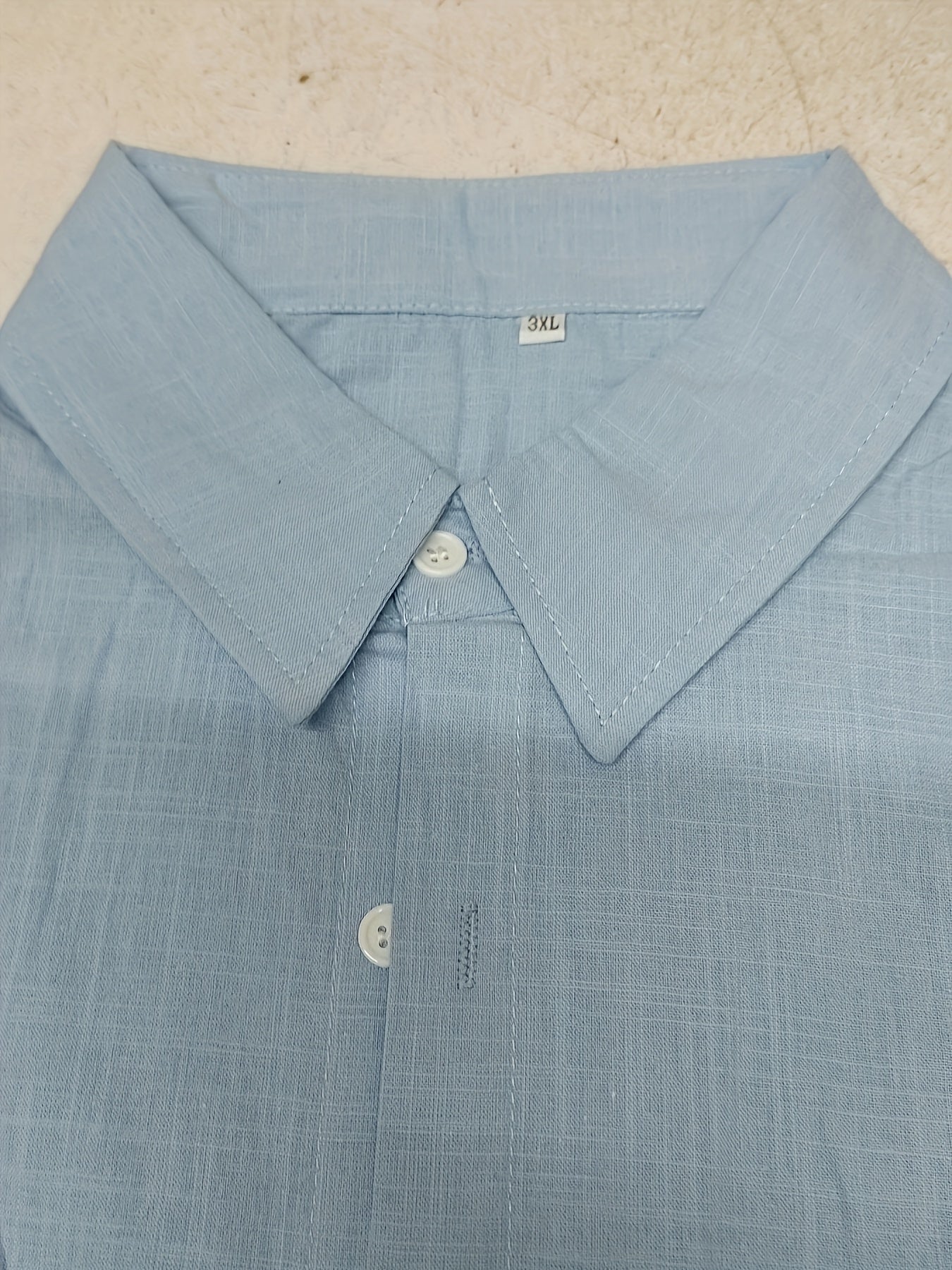 Men's Cotton Linen Blend Shirt Long Sleeve Lapel Collar Pockets Regular Fit Spring Fall