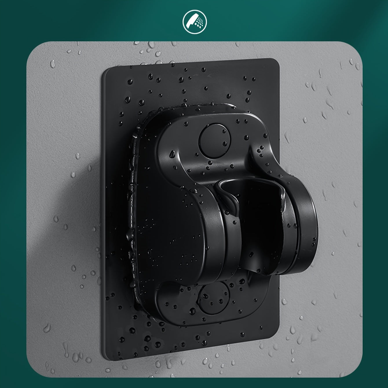 Conjunto de cabezal de ducha de alta presión con soporte ajustable en la pared, manguera negra de 1.5 m y 5 funciones de pulverización