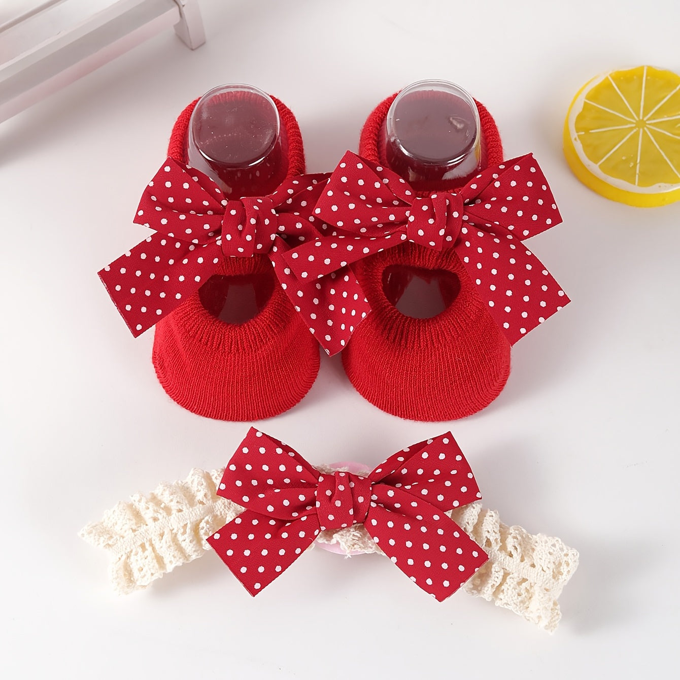 Baby Girls Kids Set Including Bow Headband and Socks with Princess Shoes Socks and Toddler Accessories