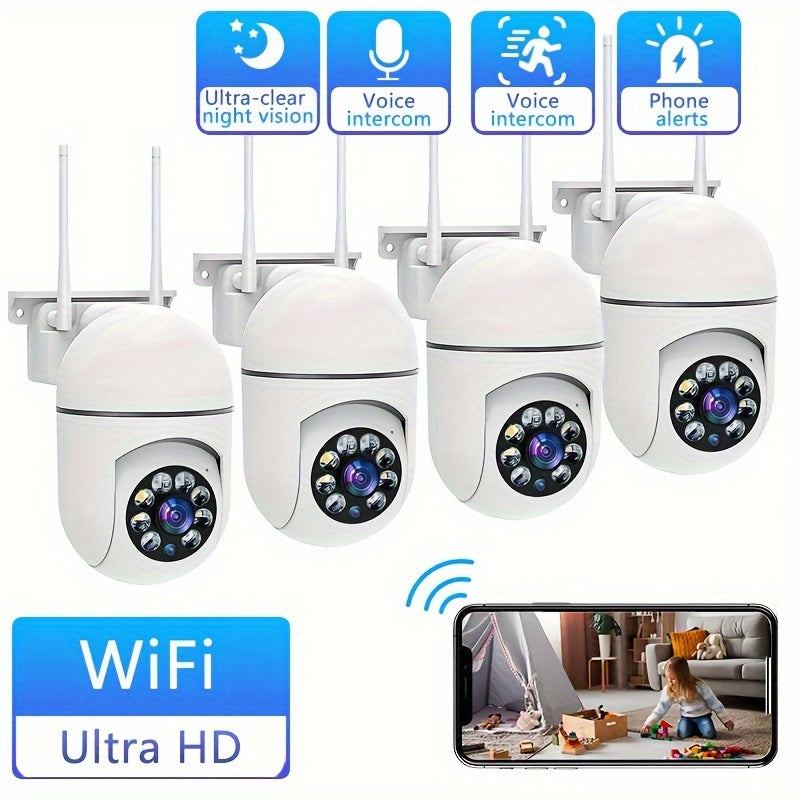 Wireless HD Security Camera with 1080P Night Vision AI Motion Detection 355° Intercom Indoor Outdoor