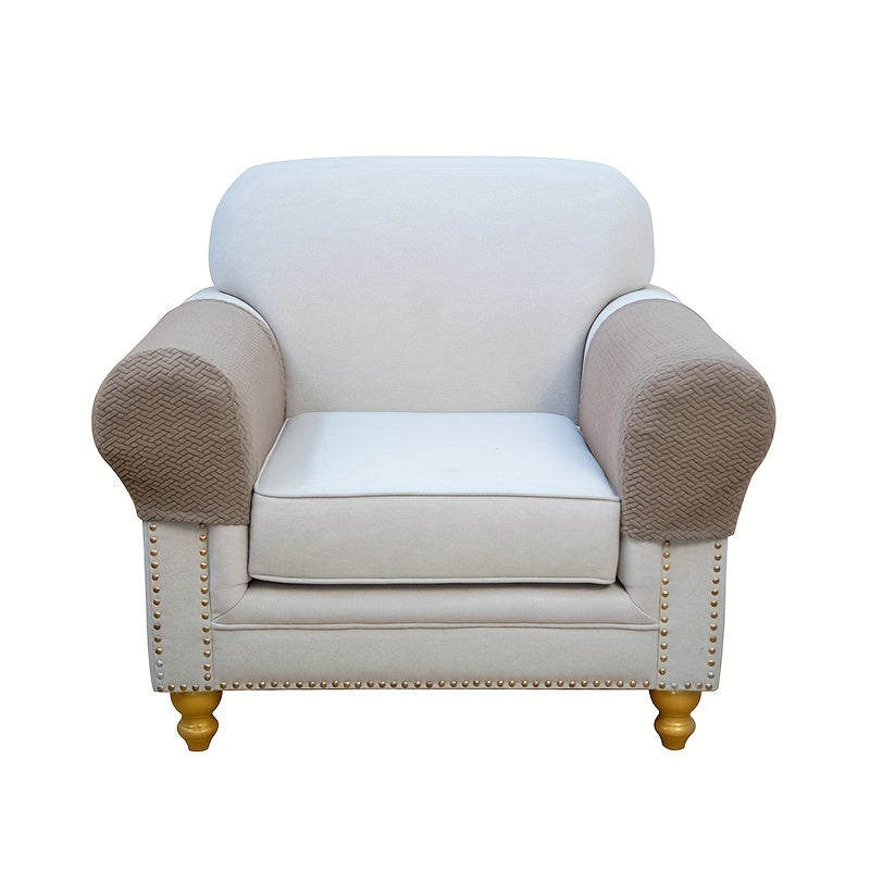 2-Piece Stretch Knitted Armrest Covers for Furniture Protection Sofa Chair Recliner Couch