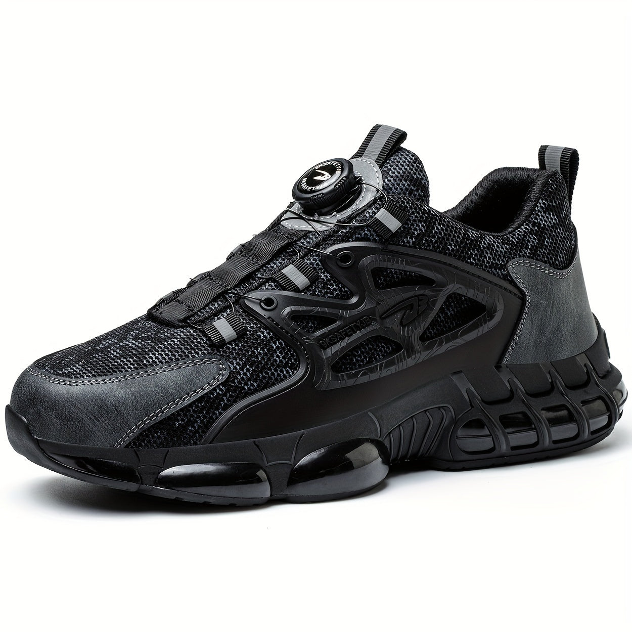 Men's Steel Toe Work Boots Puncture-Proof Fabric Non-Slip Rubber Sole All-Season