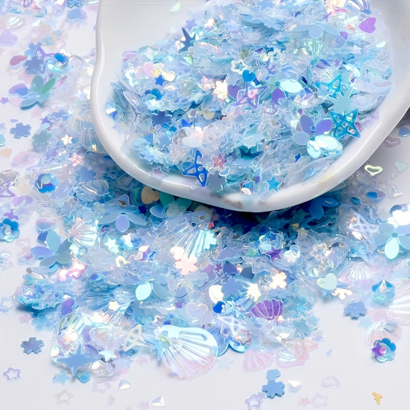 Turli shell shaklidagi porloqlik 3-13mm kiyimlar, sumkalar, poyabzal va mermaid bezaklari uchun