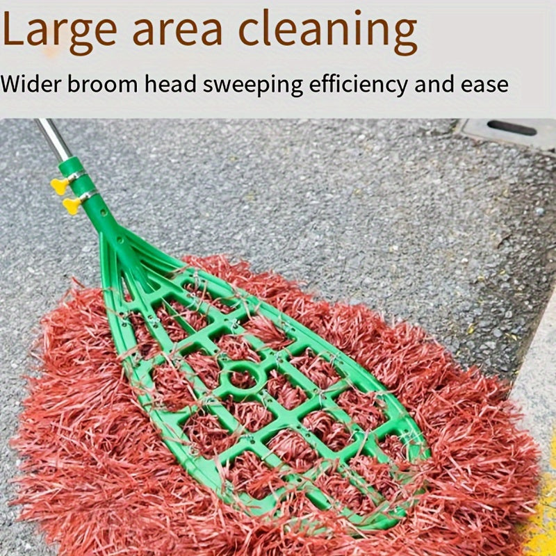 Professional sanitariya tozalash uskunalari: Katta bog', hovli, yo'l va ko'chalarni tozalash uchun qattiq pol yuzalari uchun mo'ljallangan ochiq og'ir vaznli qo'l cho'tkasi.