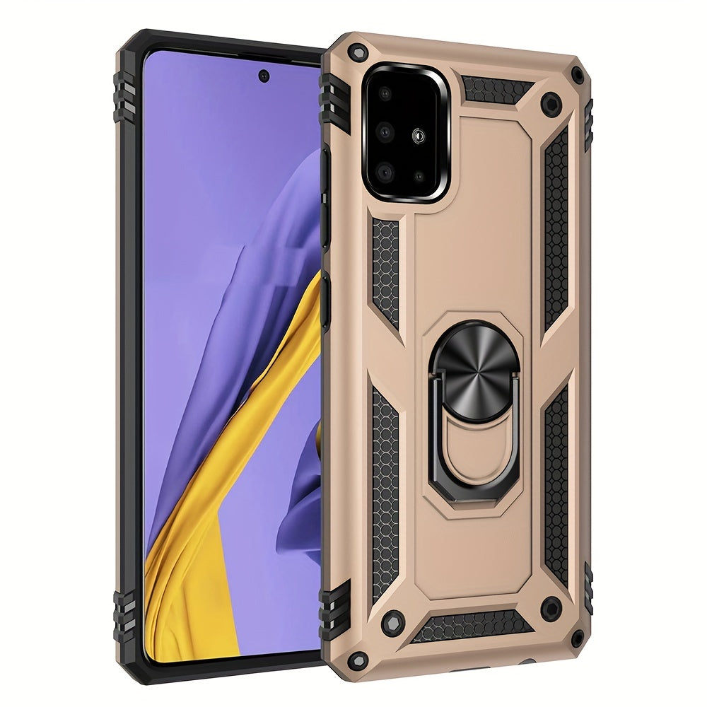 Shockproof Phone Case for Samsung Galaxy A Series with Ring Kickstand and Air Cushion Protection