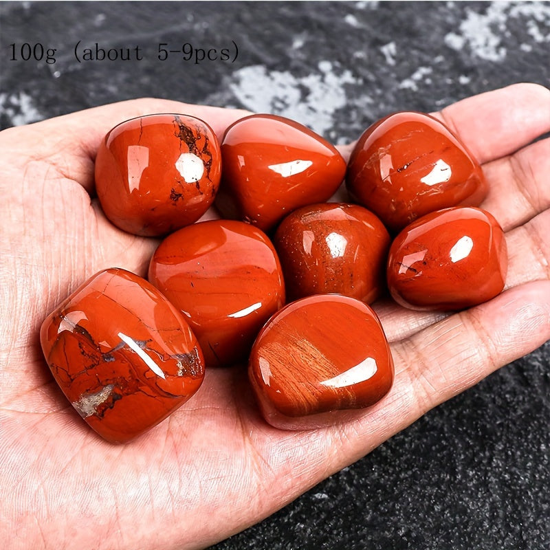 Натуральные аметист и красный яшмовые камни-отшлифовки 100 г кристаллов